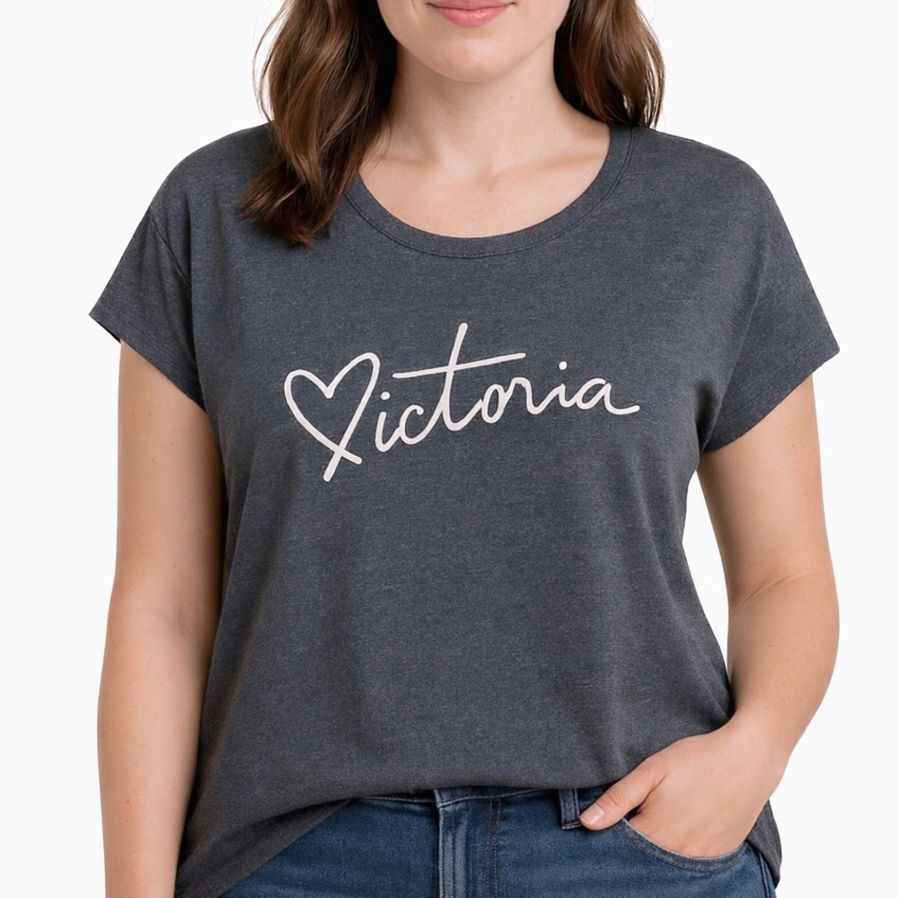 Victoria's Secret Heather Gray Cap Sleeve T-Shirt, size small